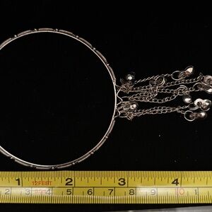 2 Elegant Silver Bracelets with Chain Accents